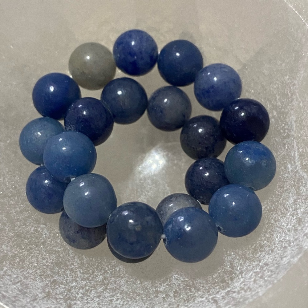 Boho Unisex Beaded Bracelet. Possibly Blue Aventurine.